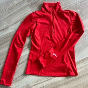 Brooks Red Quarter-Zip Athletic Top